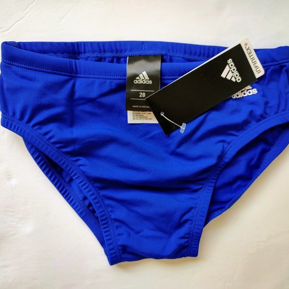 Adidas Performance Men's Blue InfiniteX+ Solid Swim Brief AMX8621 Sizes 28 to 36 - Picture 2 of 8